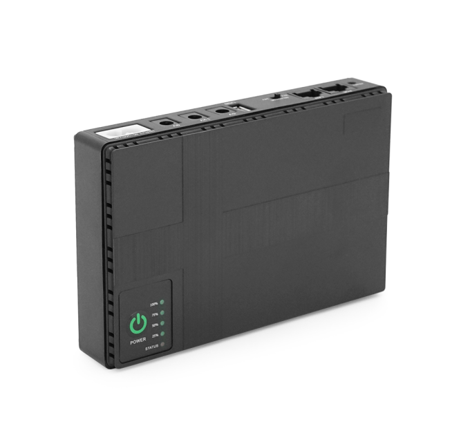 ДБЖ UPS-36W DC1036P-10 для роутерів / комутаторів / PON / POE-430(15-24V), 5 / 9 / 12V, 10400мAh, USB 3.0, Black, BOX