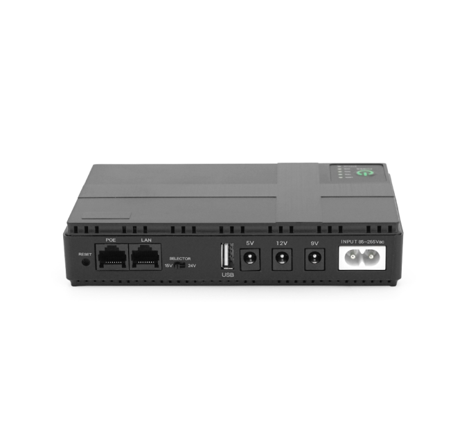 ДБЖ UPS-36W DC1036P-10 для роутерів / комутаторів / PON / POE-430(15-24V), 5 / 9 / 12V, 10400мAh, USB 3.0, Black, BOX