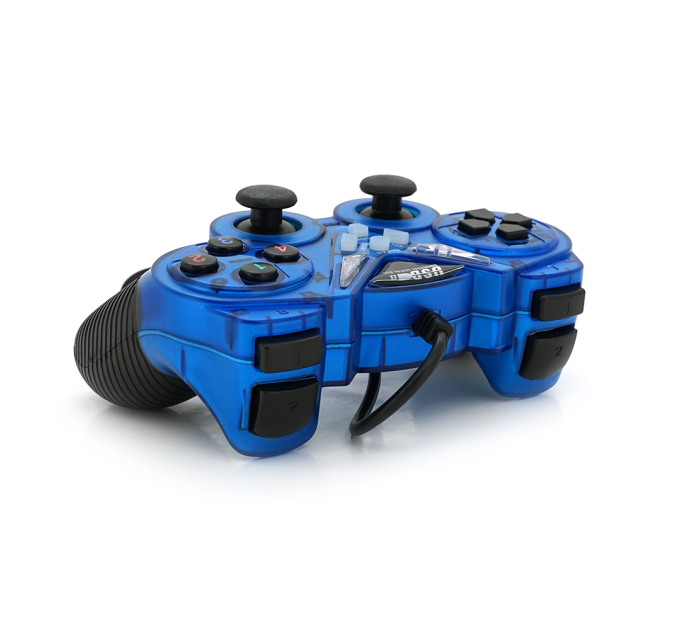 Геймпад проводной для ПК USB-908 USB 2.0 Double Shock (Blue), Blister