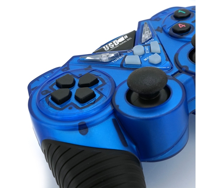 Геймпад проводной для ПК USB-908 USB 2.0 Double Shock (Blue), Blister