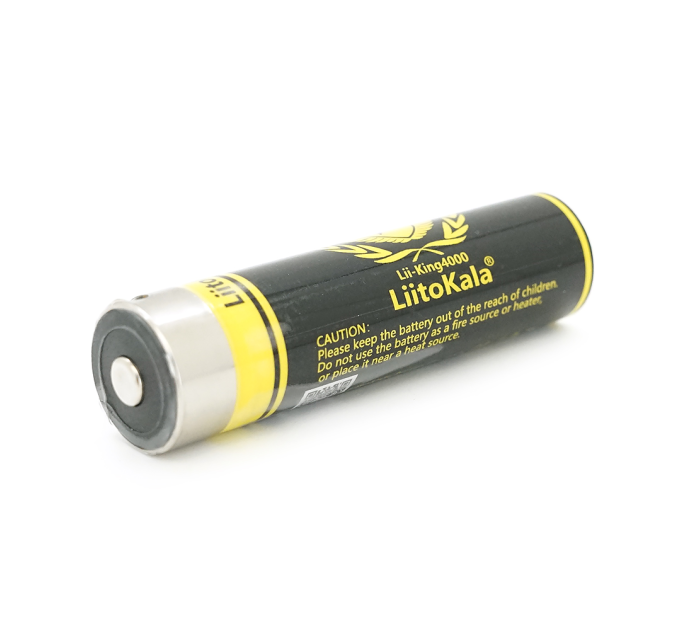 Акумулятор 18650 Li-Ion LiitoKala King-4000, 4000mAh (3800-4000mAh), 3.7V (2.75-4.2V), Black / Yellow