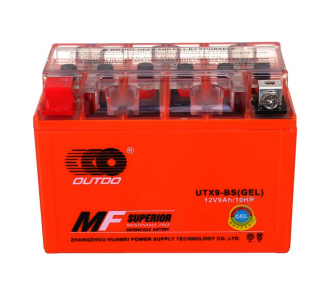 Мотоакумулятор OUTDO (Maxion) UTX9-BS GEL, 12V 9 Ah (150 х 87 х 105), Orange, Q8