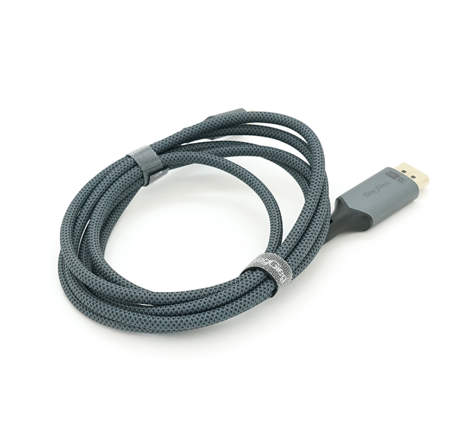 Кабель VEGGIEG V-Z637 Type-C (папа) / Display Port(папа), 8K, 2м, Black-gray