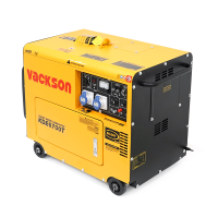 Генератор дизельний VACKSON KDE6700T, 1-фазний 230V, 50Hz, 5.5kVA / 5.0kW, бак 15 л, витрата 1.4 л / год, пуск: стартер (без АКБ), 750x440x550 мм, 158 кг