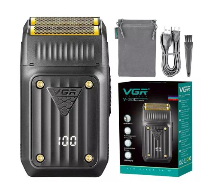 Електробритва VGR V-363 шейвер, подвійне лезо, LED display, Box