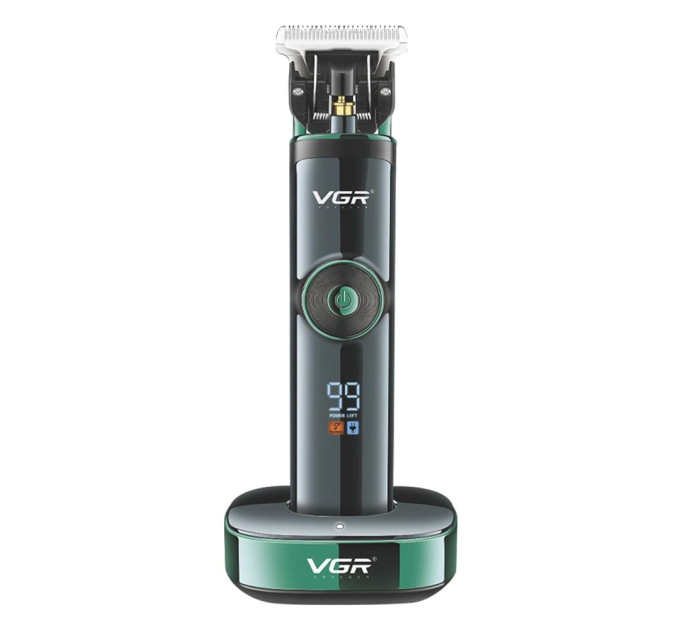 Акумуляторна машинка для стрижки VGR V-671, 4 насадки, LED display, Box