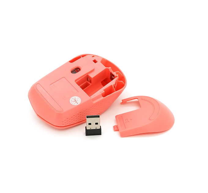 Миша бездротова JEDEL W690, 1000DPI, 2.4 GHz, 2xAA. 100x60x31 мм. Pink. Box
