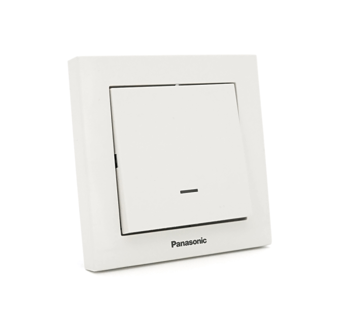 Вимикач Panasonic Karre Plus 55 одноклавішний з підсвічуванням, білий