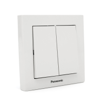Вимикач Panasonic Karre Plus 55 двоклавішний, білий
