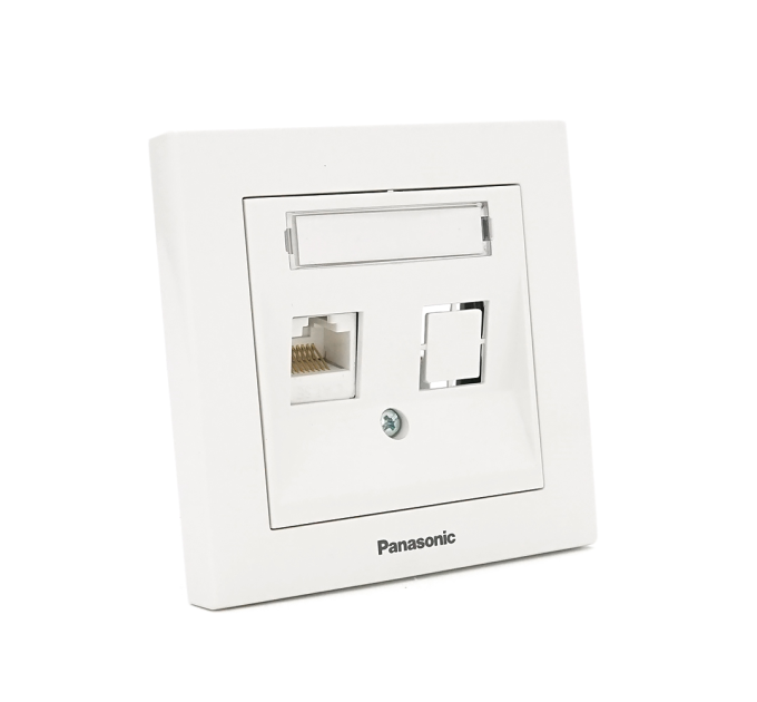 Розетка Panasonic Karre Plus 55 комп'ютерна RJ45 CAT6e, біла