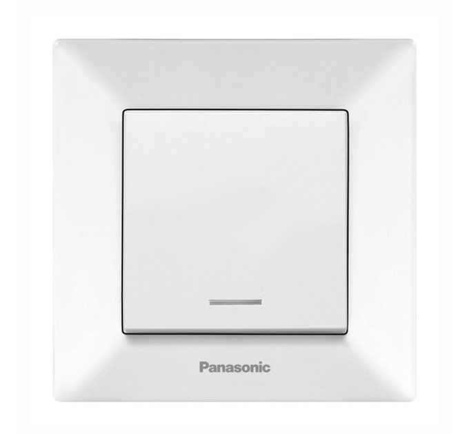 Вимикач Panasonic Arkedia Slim одноклавішний з підсвіткою, білий