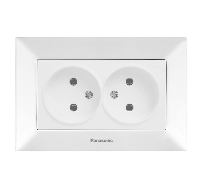 Розетка Panasonic Arkedia Slim подвійна, біла
