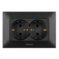 Розетка Panasonic Arkedia Slim подвійна із заземленням, чорна