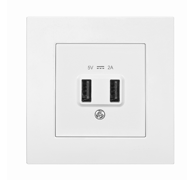 Розетка Panasonic Arkedia Slim USB 5В-2А, біла