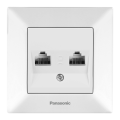 Розетка Panasonic Arkedia Slim комп'ютерна подвійна RJ45 CAT5e, білий