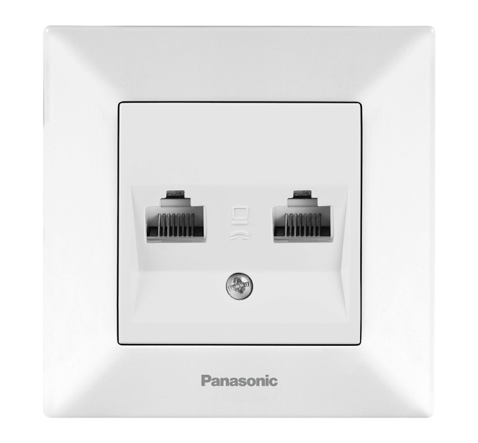 Розетка Panasonic Arkedia Slim комп'ютерна подвійна RJ45 CAT6e, білий