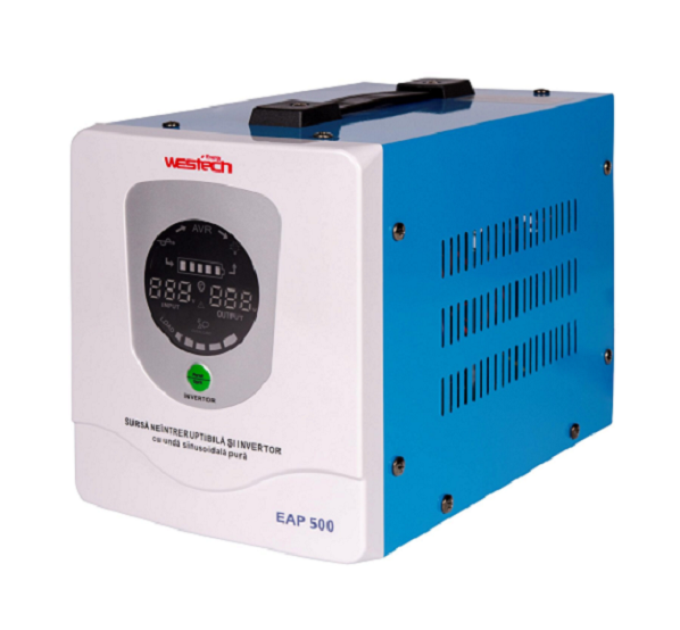 ДБЖ з правильною синусоїдою Westech EAP DUAL ULTIMATE -500VA / 300W 12V, однофазний, напольного монтажу, LED дисплей, DC150-270V, AC230±8%, 2*Shuko, Q4