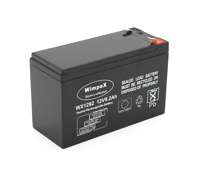 Акумуляторна батарея Wimpex 12 V 9.2 Ah (150 x 65 x 95 (100)), 2.0kg Black Q10 / 480