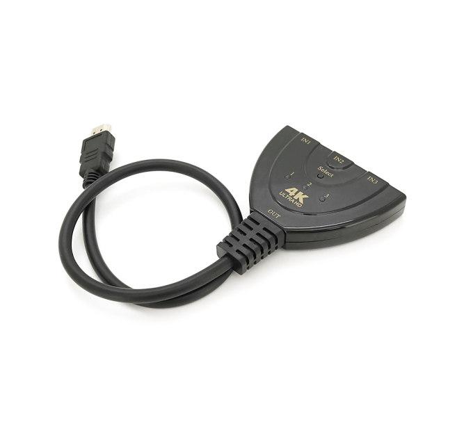 Розгалужувач HDMI(тато) на 3* HDMI(мама), 1080P, 0,8 м, Black