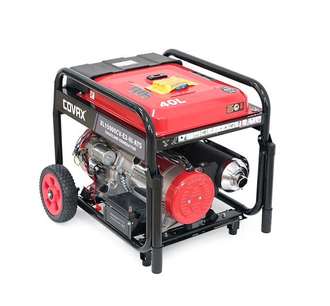 Генератор бензиновий COVAX XL15000CV-E2-lll-ATS, 8.0kW, 220V-380V, 50Hz, DC12V, 18HP, Electric Starter, tank 25L, 705x560x570mm