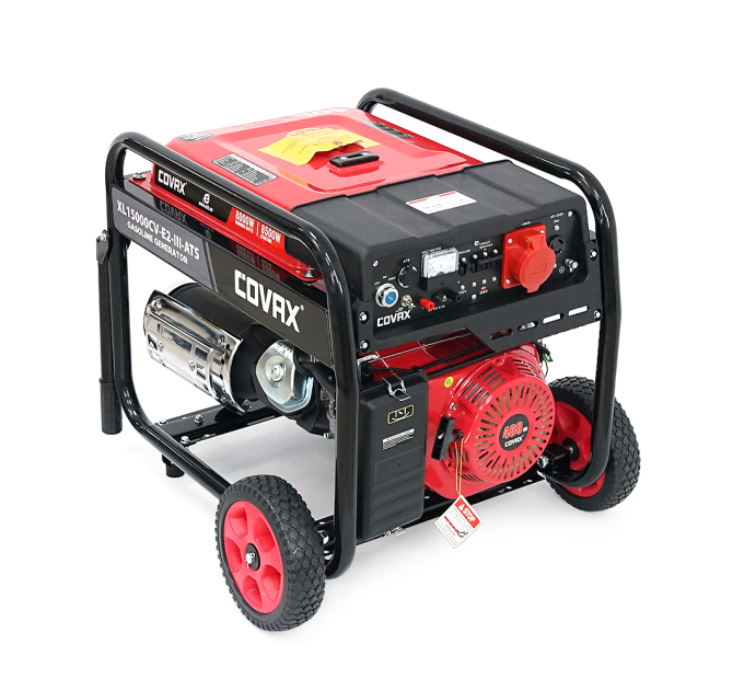 Генератор бензиновий COVAX XL15000CV-E2-lll-ATS, 8.0kW, 220V-380V, 50Hz, DC12V, 18HP, Electric Starter, tank 25L, 705x560x570mm