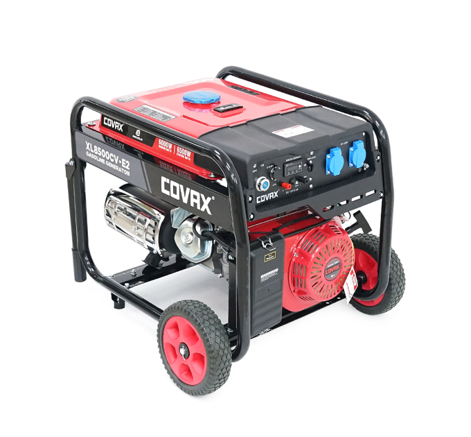 Генератор бензиновий COVAX XL8500CV-E2, 6.0kW, однофазний 220V, 50Hz, DC12V, 15HP, Electric Starter, tank 25L, 690x535x555mm