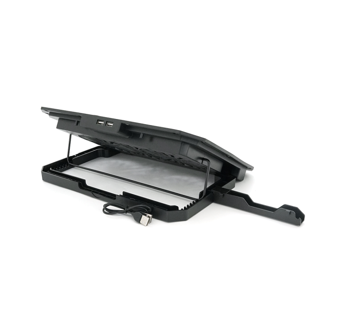 Підставка під ноутбук XSTRIKE XS-22, 10-17", 2*140mm 1200±10% RPM, корпус пластик+алюміній, 2xUSB 2.0, 357x262x30mm, RGB, Box Q20