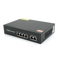 Комутатор POE 48V з 4 портами POE 100Мбіт + 2 порт Ethernet (UP-Link) 100Мбіт, корпус - метал, Black, БП вбудований, Q20