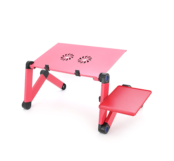Стіл-трансформер під ноутбук Laptop Table YL-803, 2 вентилятори, Pink, 480*260 mm