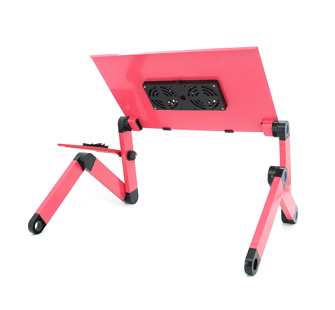 Стіл-трансформер під ноутбук Laptop Table YL-803, 2 вентилятори, Pink, 480*260 mm