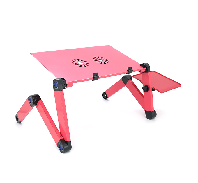Стіл-трансформер під ноутбук Laptop Table YL-803, 2 вентилятори, Pink, 480*260 mm