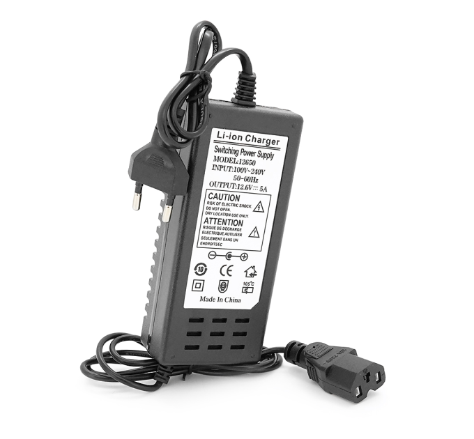 Зарядний пристрій для акумуляторів Li-ion 12V (12,6V), 5A, штекер 3-pin, LED-індикація