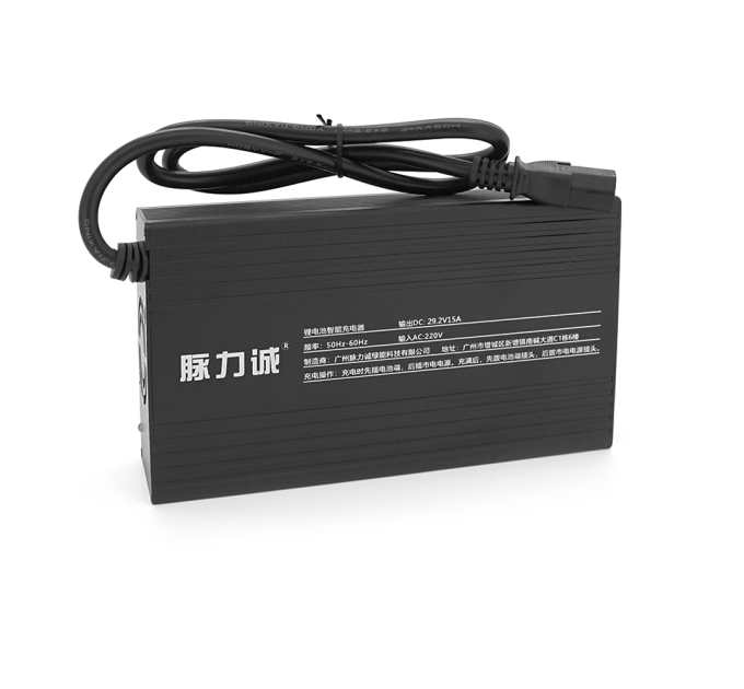 Зарядний пристрій для акумуляторів LiFePo4 24V(29,2V),8S,15A, штекер Triangle plug (T-tipe / C13 / IEC).