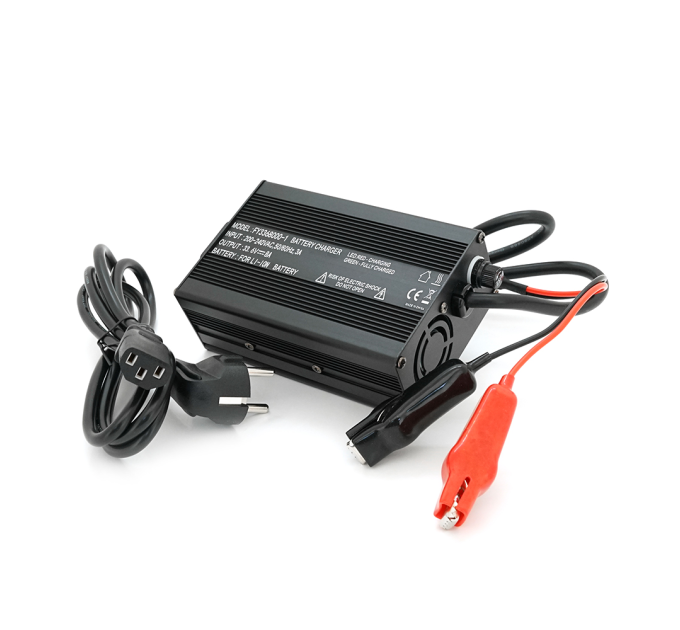 Зарядний пристрій для акумуляторів Li-ion 33.6V,8S,8A,+ крокодили,135x90x50mm