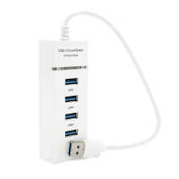 Хаб USB 3.0 алюмінієвий, 4порта, 20 см, Пакет