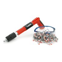 Пістолет будівельно-монтажний під цвяхи діаметром 7,3мм YT-40288 + 100 цвяхів монтажних піроксилінових діаметром 7,3мм, захисні окуляри, валіза, Red