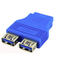 Перехідник USB 3.0 для материнської плати, 20pin to 2 port USB 3.0, внутрішній, Пакет Перехідник USB 3.0 для материнської плати, 20pin to 2 port USB 3.0, внутрішній, Пакет
