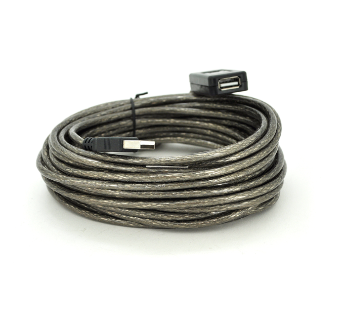 Активний подовжувач USB 2.0 AM / AF, 10m, прозорий з чіпом Q50