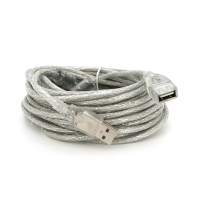Подовжувач USB 2.0 AM / AF, 10.0m, 2 ферити, прозорий білий Q70
