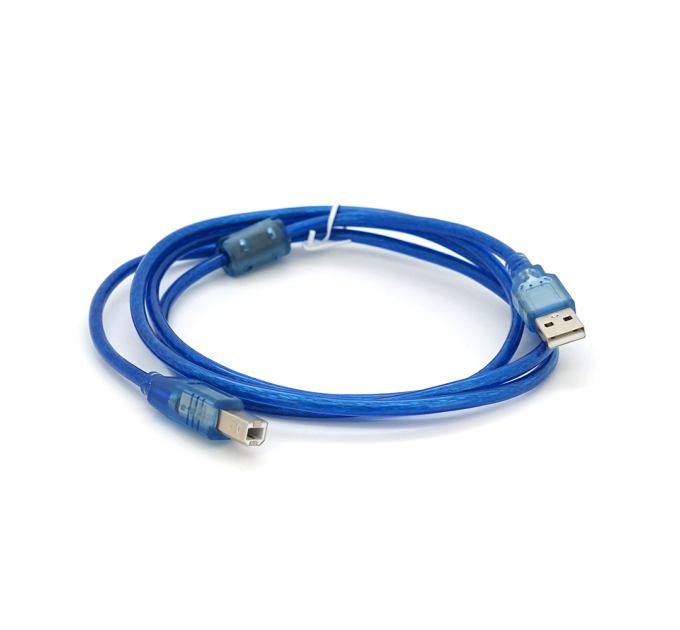 Кабель USB 2.0 RITAR AM / BM, 1.5m, 1 ферит, прозорий синій Q250