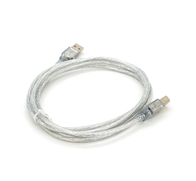 Кабель USB 2.0 AM / BM, 1.8m, прозорий