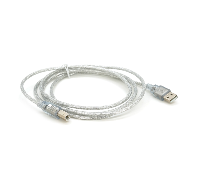 Кабель USB 2.0 AM / BM, 1.8m, прозорий