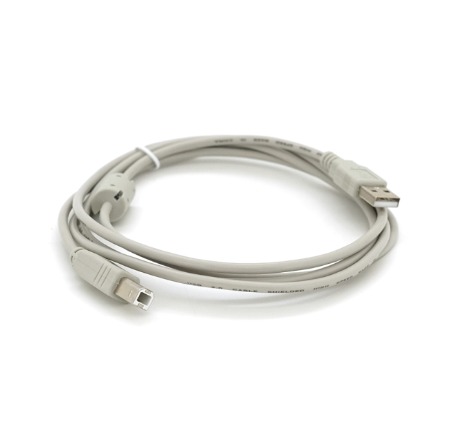 Кабель USB 2.0 AM / BM 1 ferite, пакет, довжина 1,8 м., білий