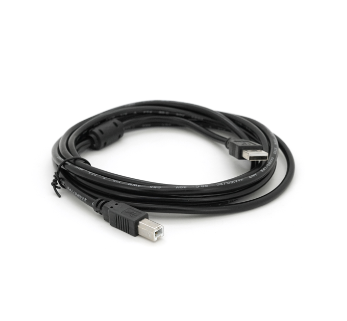 Кабель USB 2.0 AM / BM, 3.0m, 1 ферит, чорний, Пакет Q200