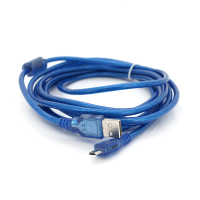 Кабель USB 2.0 (AM / Miсro 5 pin) 3м, прозорий синій, Пакет Кабель USB 2.0 (AM / Miсro 5 pin) 3м, прозорий синій, Пакет