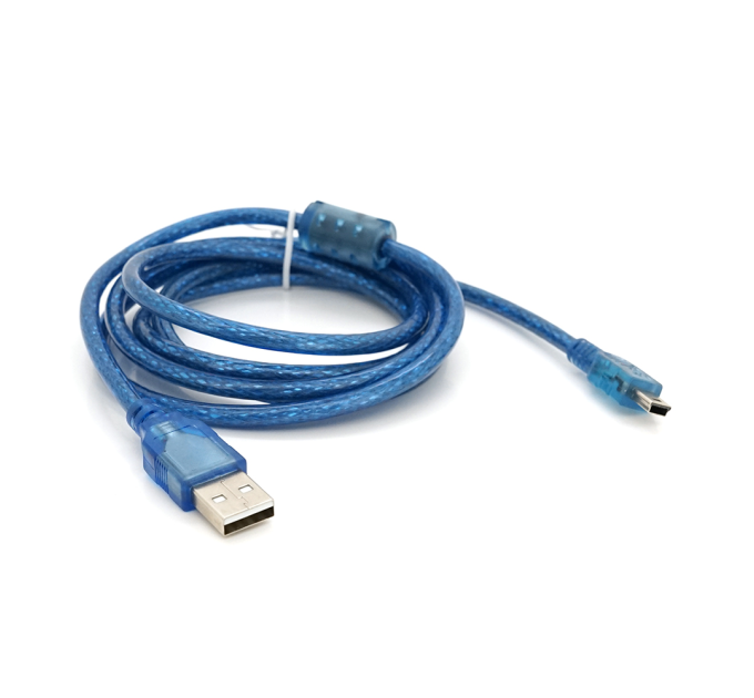 Кабель USB 2.0 RITAR (AM / Mini 5 pin) 1,5м, синій прозорий, Q200
