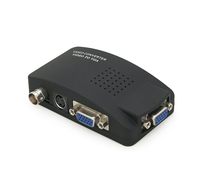 Конвертер VGA to BNC, IN-BNC (тато) на OUT-VGA(мама), Black, Пакет Q25
