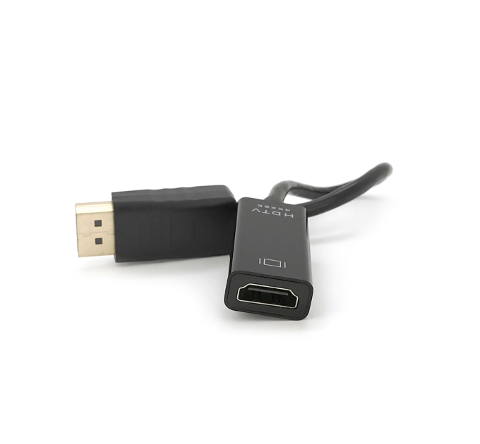 Конвертер Display Port (тато) на HDMI(мама) 30cm, Black, 4K / 2K, Пакет