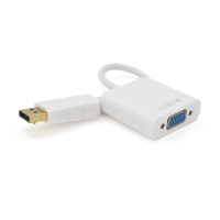 Конвертер Display Port (тато) на VGA(мама) 30cm, White,4K / 2K, Пакет