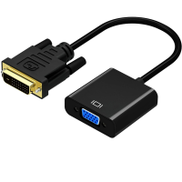 Конвертер DVI-D (24+1) (тато) на VGA (мама) 10cm, 4K / 2K, Black, Пакет Q250
